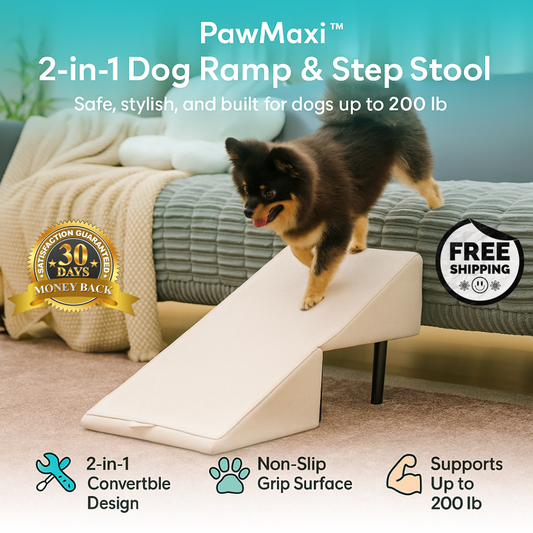 🐾PawMaxi™ ConvertiRamp  2-in-1 Wooden Dog Ramp & Step Stool