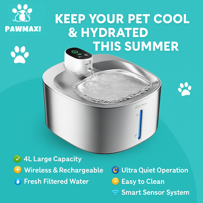 🐾 PawMaxi SmartFlow™ – 4L Wireless Water Fountain