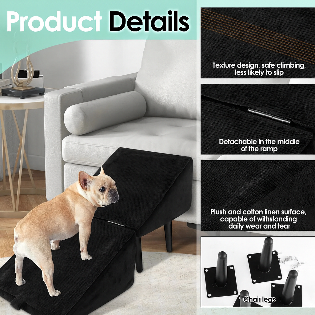 🐾PawMaxi™ ConvertiRamp  2-in-1 Wooden Dog Ramp & Step Stool