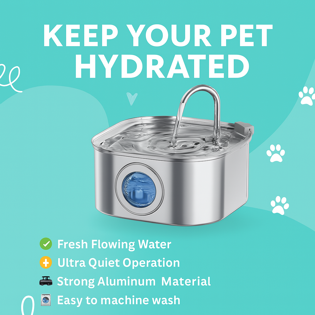 🐾 PawMaxi™ PureFlow 3.2L Stainless Steel Cat Fountain