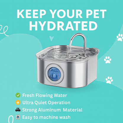 🐾 PawMaxi™ PureFlow 3.2L Stainless Steel Cat Fountain