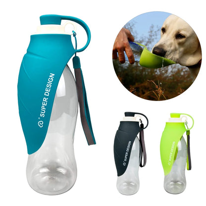 580ml Sport Portable Pet Dog Water Bottle Silicone Travel Dog Bowl For Puppy Cat Drinking Outdoor Pet Water Dispenser - PawMaxi