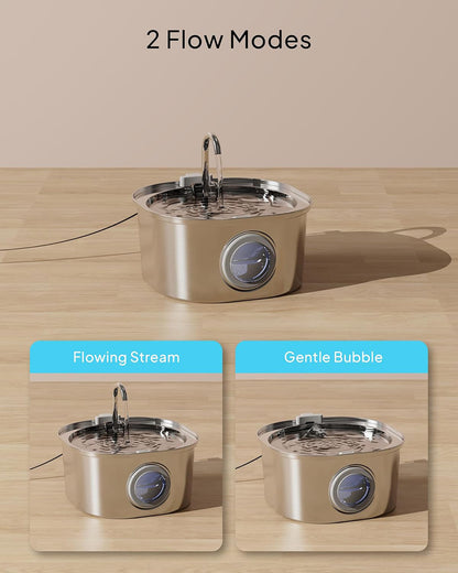 🐾 PawMaxi™ PureFlow 3.2L Stainless Steel Cat Fountain